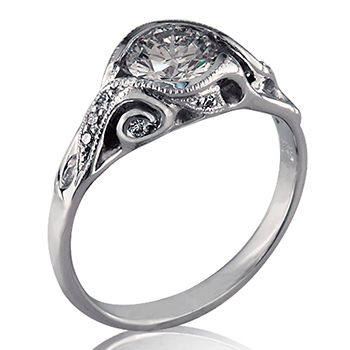 Style:ER420 ~ A vintage inspired engagement ring with a contemporary flair.